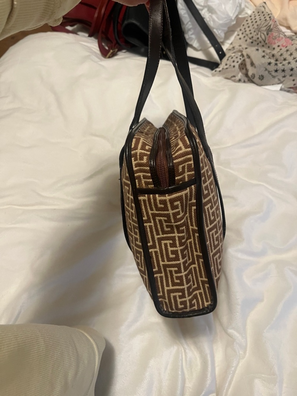 Pierre Balmain Brown and Tan Monogram Tote - Picture 2 of 5
